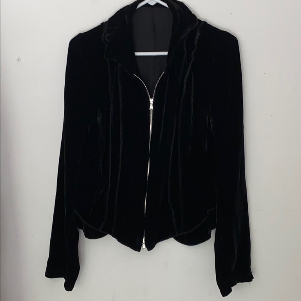 Velvet Black Stylish Zip Up